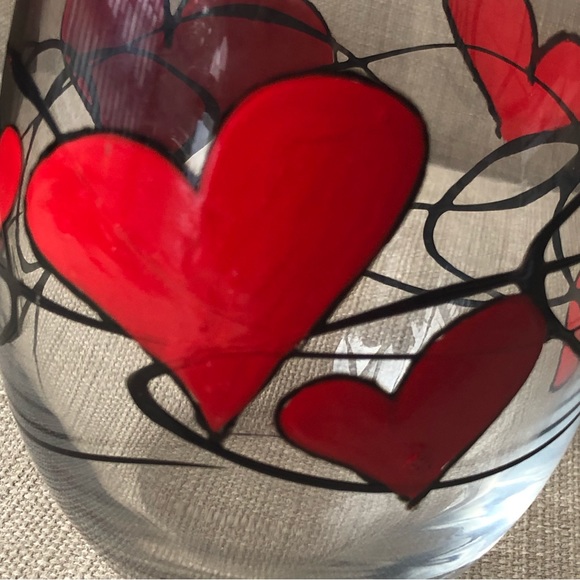 Hand Painted Glass. Hearts. Amanda Lee - Picture 7 of 9